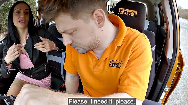 Driving ebony MILF got analfucked on her first day