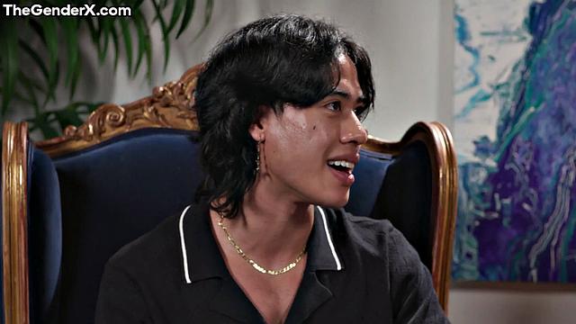 Stunning TS babe bouncing on her BF