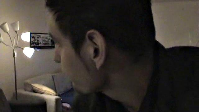 Naughty teen sucks on hard dick in spy cam scene