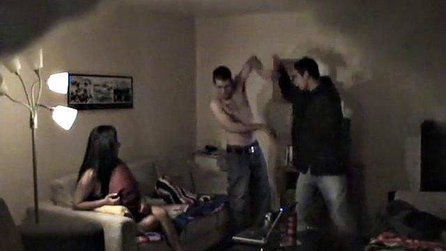 Naughty teen sucks on hard dick in spy cam scene