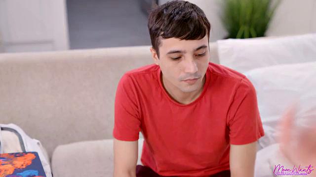 Stepmom Sneaks A Creampie On The Couch