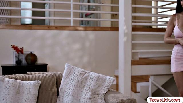 Lesbian babes toying ass with dildo