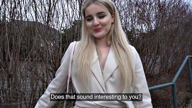 Shady casting director fooling a blonde