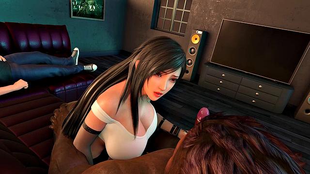 триха и барри: 3d-анимация, где тифа кайфует от большого черного члена