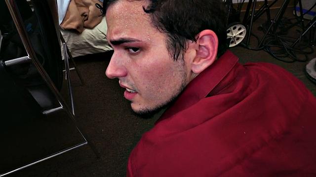 White stud fucked in office by black cock for facial