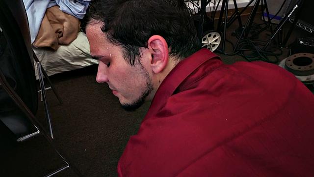 White stud fucked in office by black cock for facial