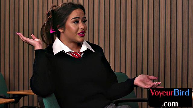 Lingerie voyeur MILF watches guy cum