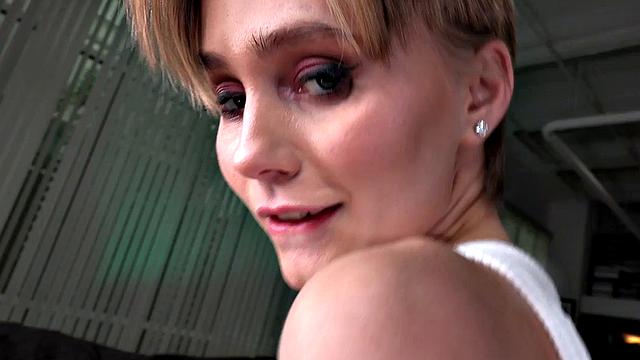 POV busty anal loving babe rides cock after dickblowing