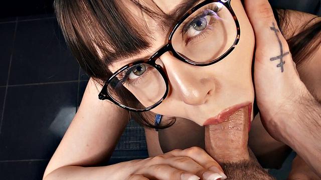 Kinky Brunette Teases in Glasses & Povs for a Hardcore Fuck
