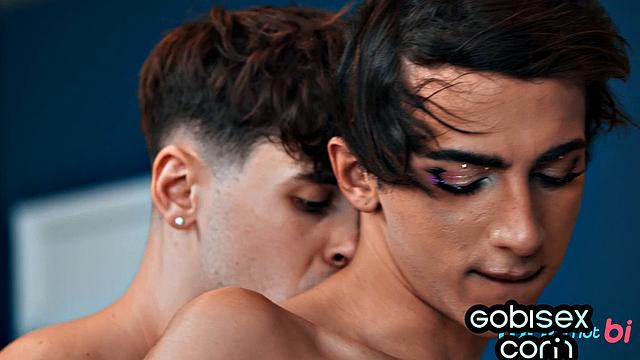 Nasty MILF pleasuring femboi and his boyfriend