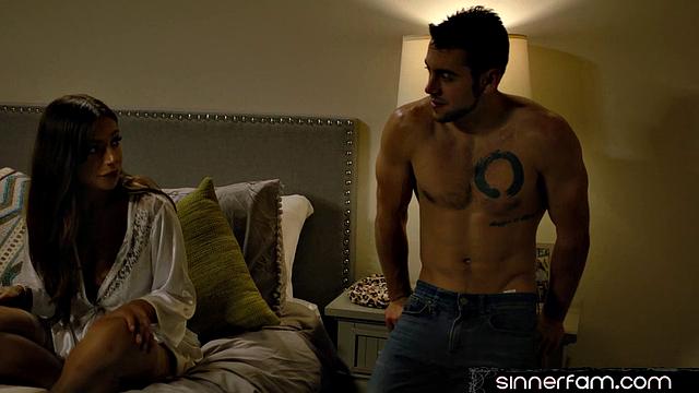 Sexy stepmom gets doggystyled by stepson