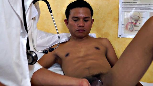 Slim Asian bred by athletic doctor after enema foreplay