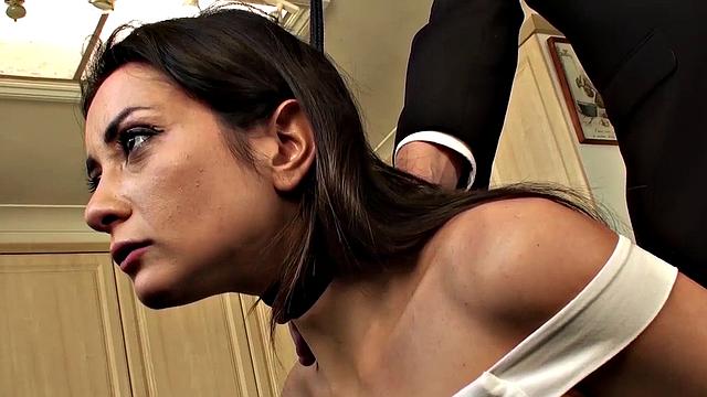 Gorgeous subslut facefucked and dommed by Pascal