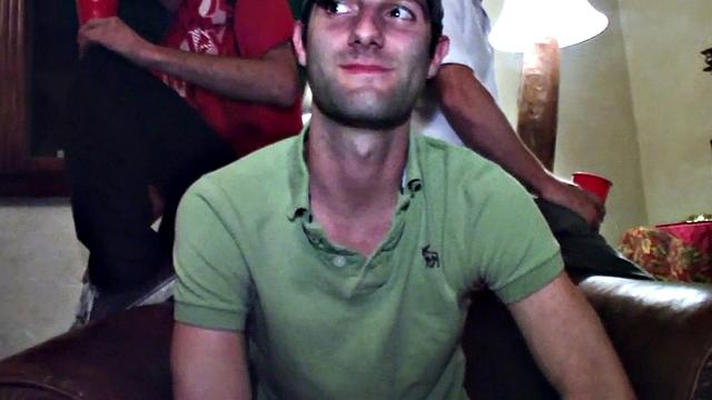 Str8 stud hazed and banged for voyeur fraternity party