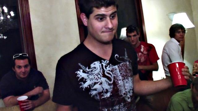 Str8 stud hazed and banged for voyeur fraternity party