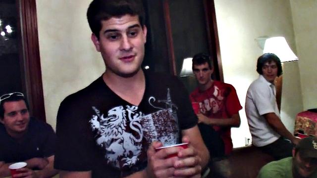 Str8 stud hazed and banged for voyeur fraternity party