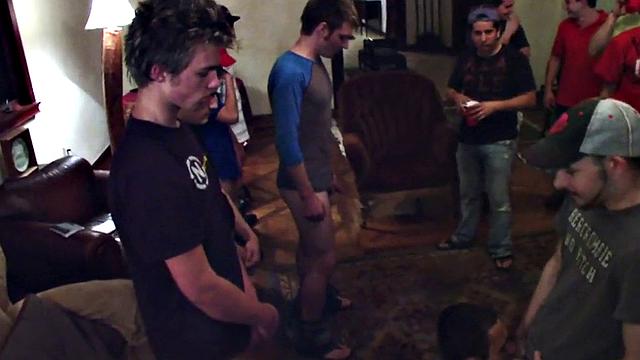 Str8 stud hazed and banged for voyeur fraternity party