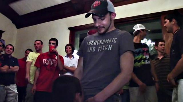 Str8 stud hazed and banged for voyeur fraternity party