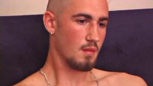 After stripping naked, Donovan grabs some lube and starts stroking. He gives his dick a serious workout, and edges himself, before splattering a load of cum on his stomach.