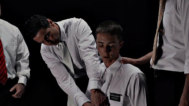 Elder Sorenson takes on three dominant men and gets filled by the priesthood leaders