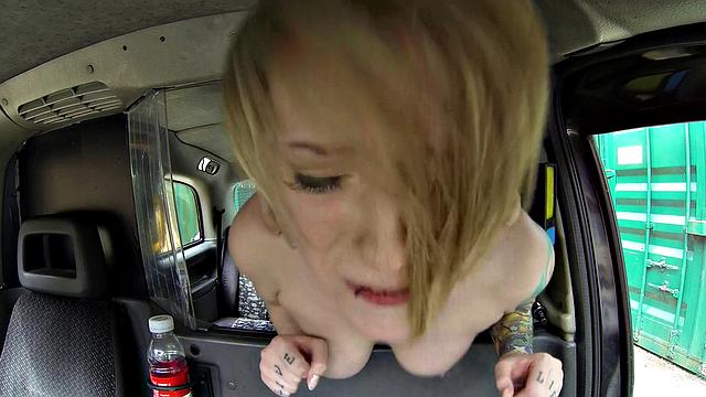 Taxi Driver Gets Lesbian To Give Cock Another Go