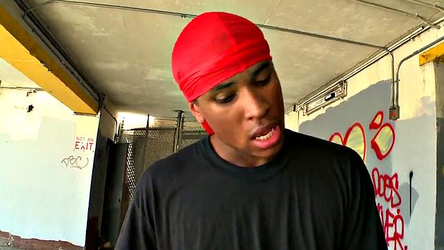 Amateur thug picked up and banged in public place