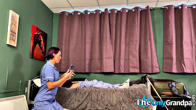 Retired senior drilling kinky nurse