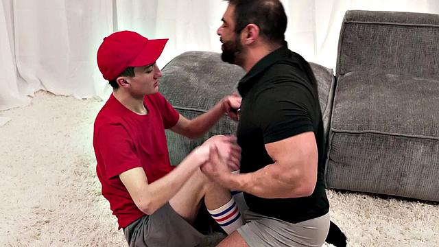 Massive gaydaddy anally banged by 21yo gayboy