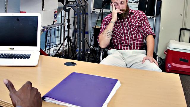 White gay smashed by big black cock in anal from behind