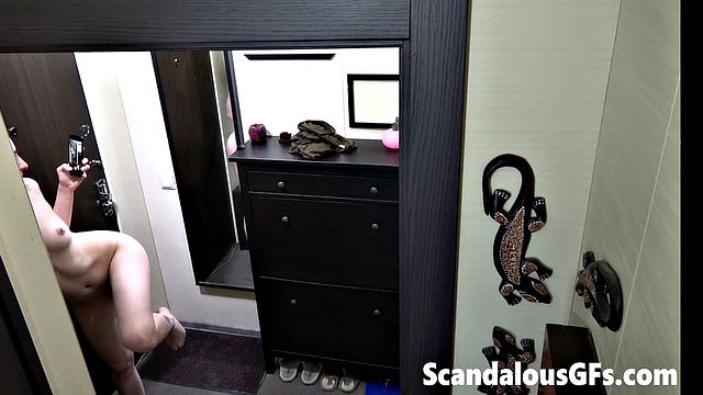 I filmed her taking naughty selfies to send to the guy she's with