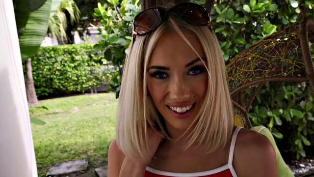 Watch this babe get her tight pussy pounded hard in POV while wearing jeans