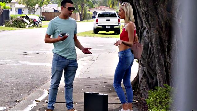 Watch this babe get her tight pussy pounded hard in POV while wearing jeans