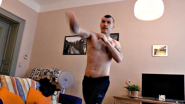 Str8 amateur Jock riding stranger's cock in POV for cash