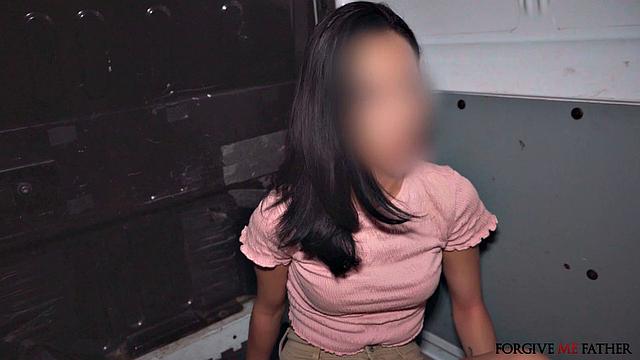 Student forgiven in van