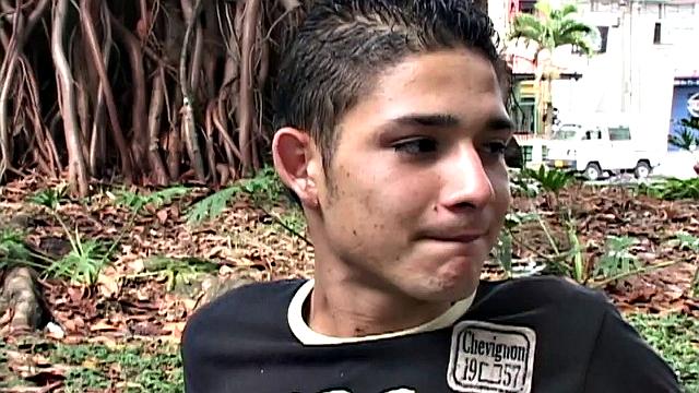 Anderson makes it clear he wants to bang Gaston, and once these two Latin twinks are behind closed doors they go for each other. On a sofa, the two kiss and strip naked, before Gaston starts sucking Anderson's big uncut cock.