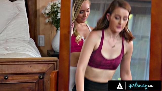 GIRLSWAY - PAWG Blonde AJ Applegate Gets Naughty Massaging Petite Danni Rivers After Training