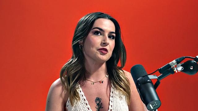 Stunning big-titted babe jerking off