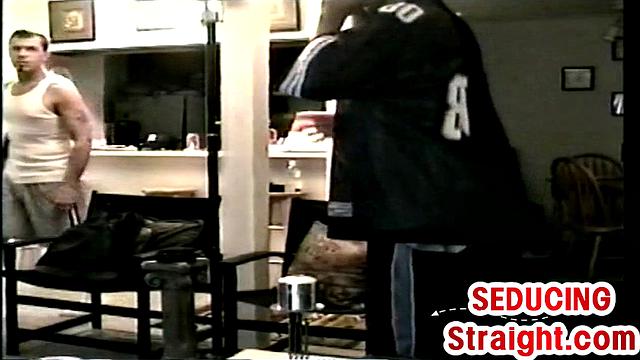 Black guy gets gay BJ while watching TV in homemade scene