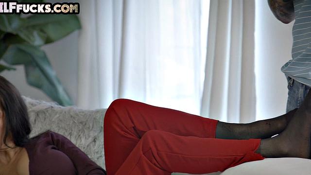 Busty mature cougar licked and fucked by stud cock