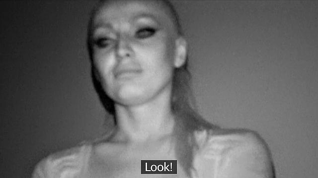 Public stairwell babe gets her ass drilled in POV with a smile