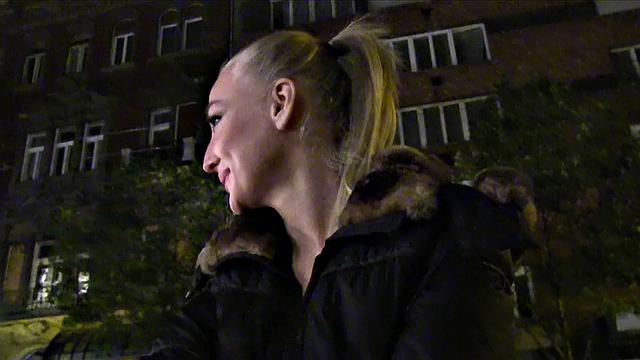 Public stairwell babe gets her ass drilled in POV with a smile