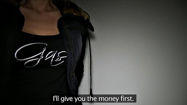 Public stairwell babe gets her ass drilled in POV with a smile