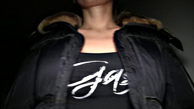 Public stairwell babe gets her ass drilled in POV with a smile