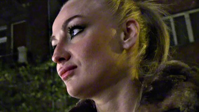 Public stairwell babe gets her ass drilled in POV with a smile