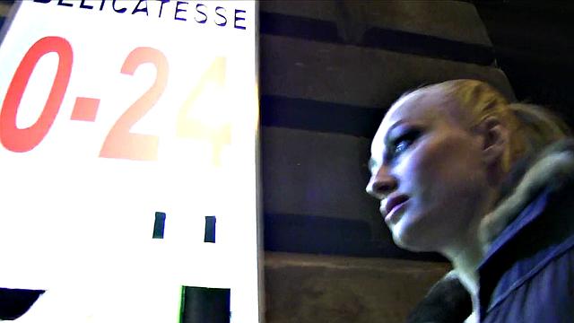 Public stairwell babe gets her ass drilled in POV with a smile