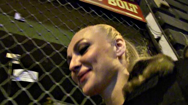 Public stairwell babe gets her ass drilled in POV with a smile