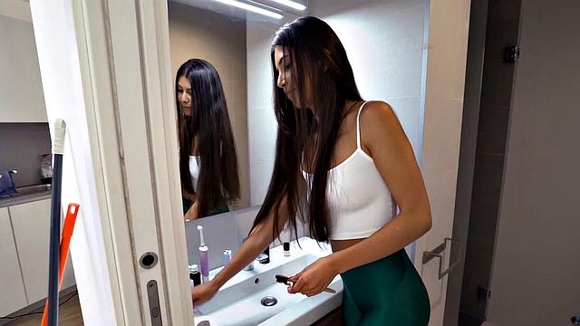 Petite maid assyfucked in POV