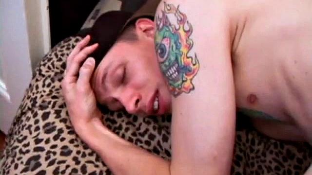 Derek lets us watch as he pulls down his pants and starts stroking his dick. There's a lot of precum as he edges himself a few times, then he shoots his cum all over his belly.