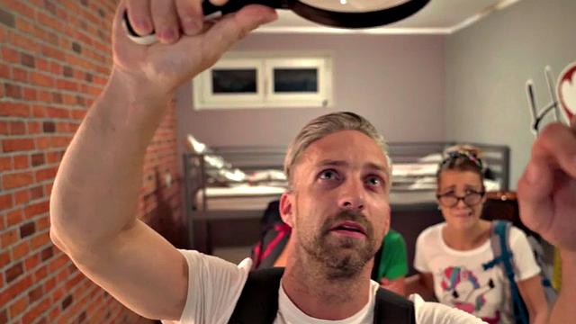 Rimming and throating small tits teens enjoy hostel 3some