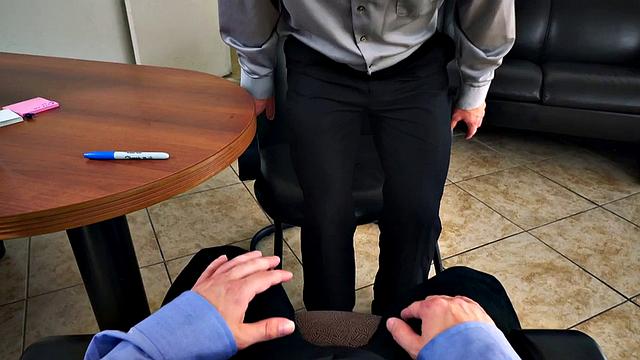 A hairy boss take control in the office and pound his employee's ass